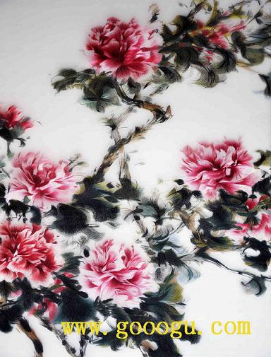 蘇繡牡丹精品，牡丹刺繡畫，蘇繡精品畫